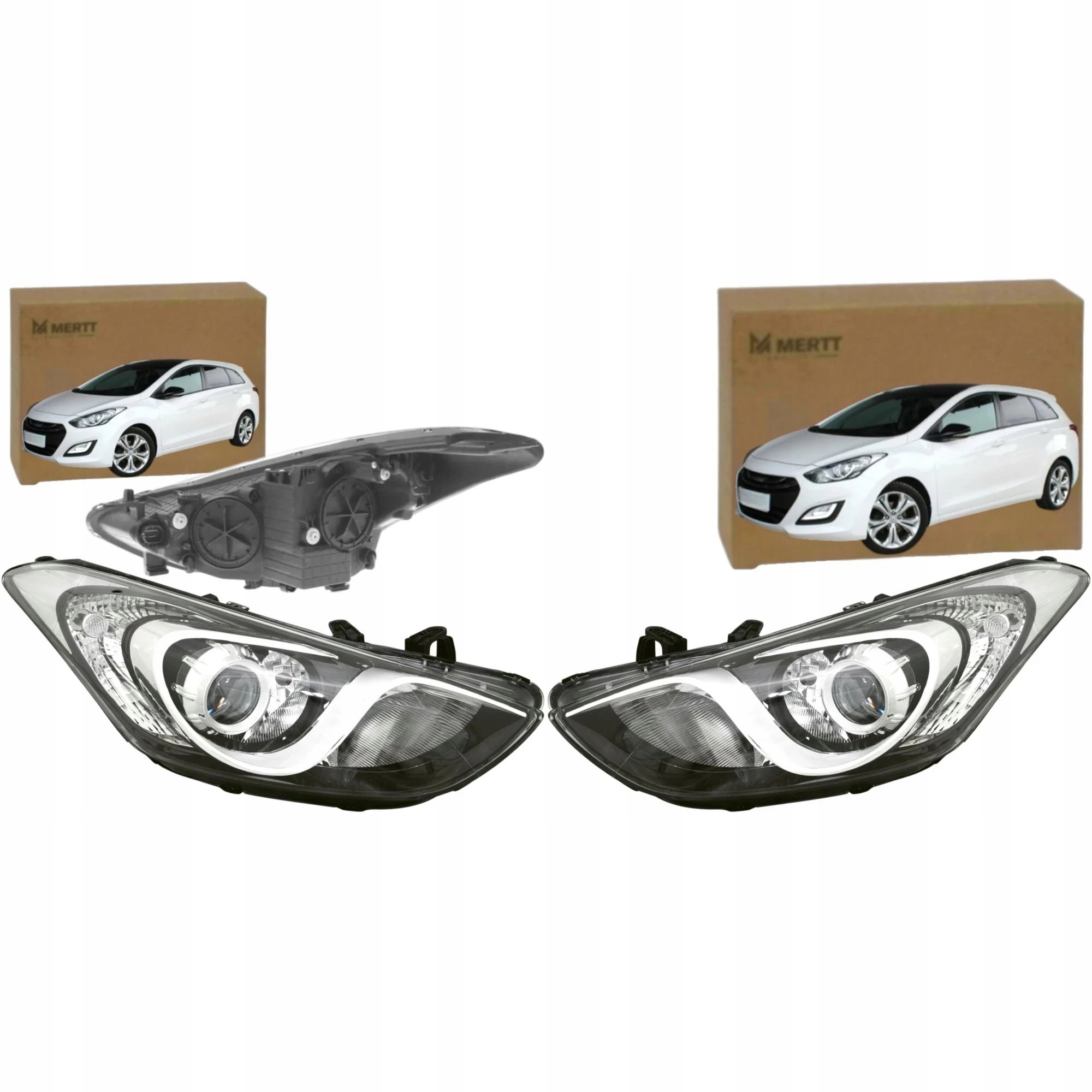 Hyundai I30 2012-2014 Světlomet Světlo Přední Levý Pravý H7+H7 Sada