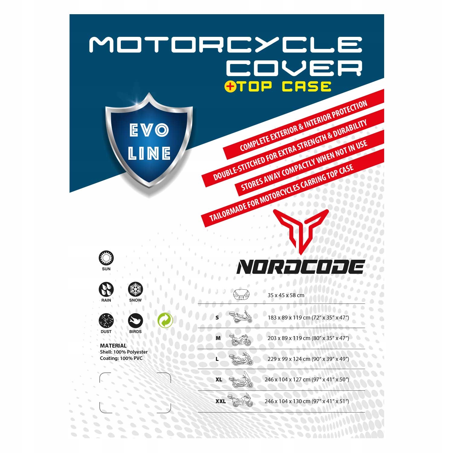 Pokrowiec NORDCODE Evo Line z miejscem na kufer L