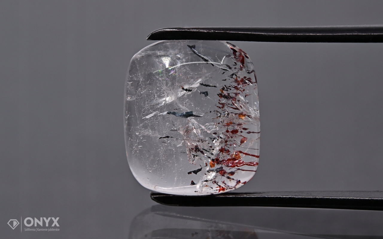 Jahodový křemen kabošon cushion 17,2x15 mm