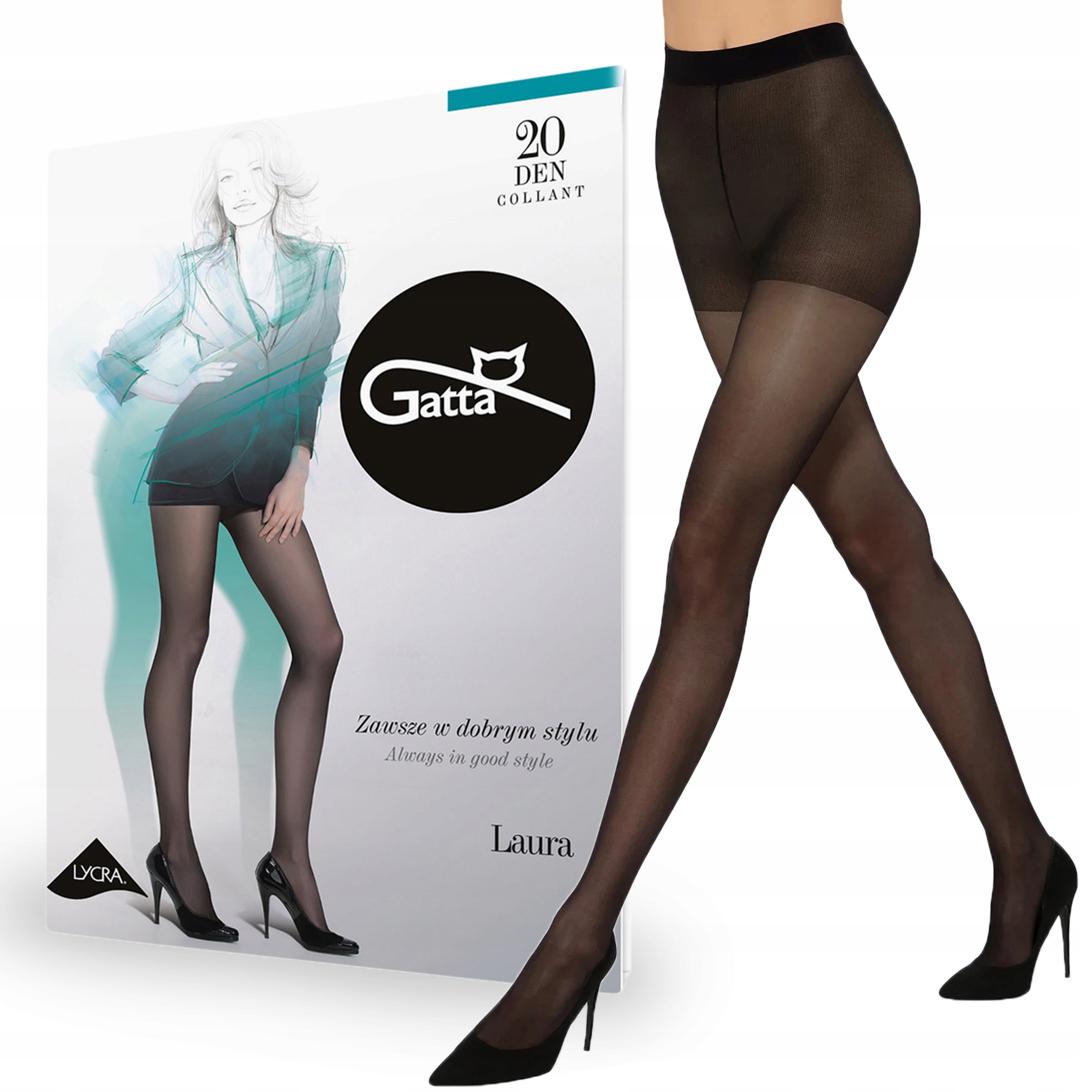 Rajstopy Gatta Laura 20 den lycra, Nero 4-L