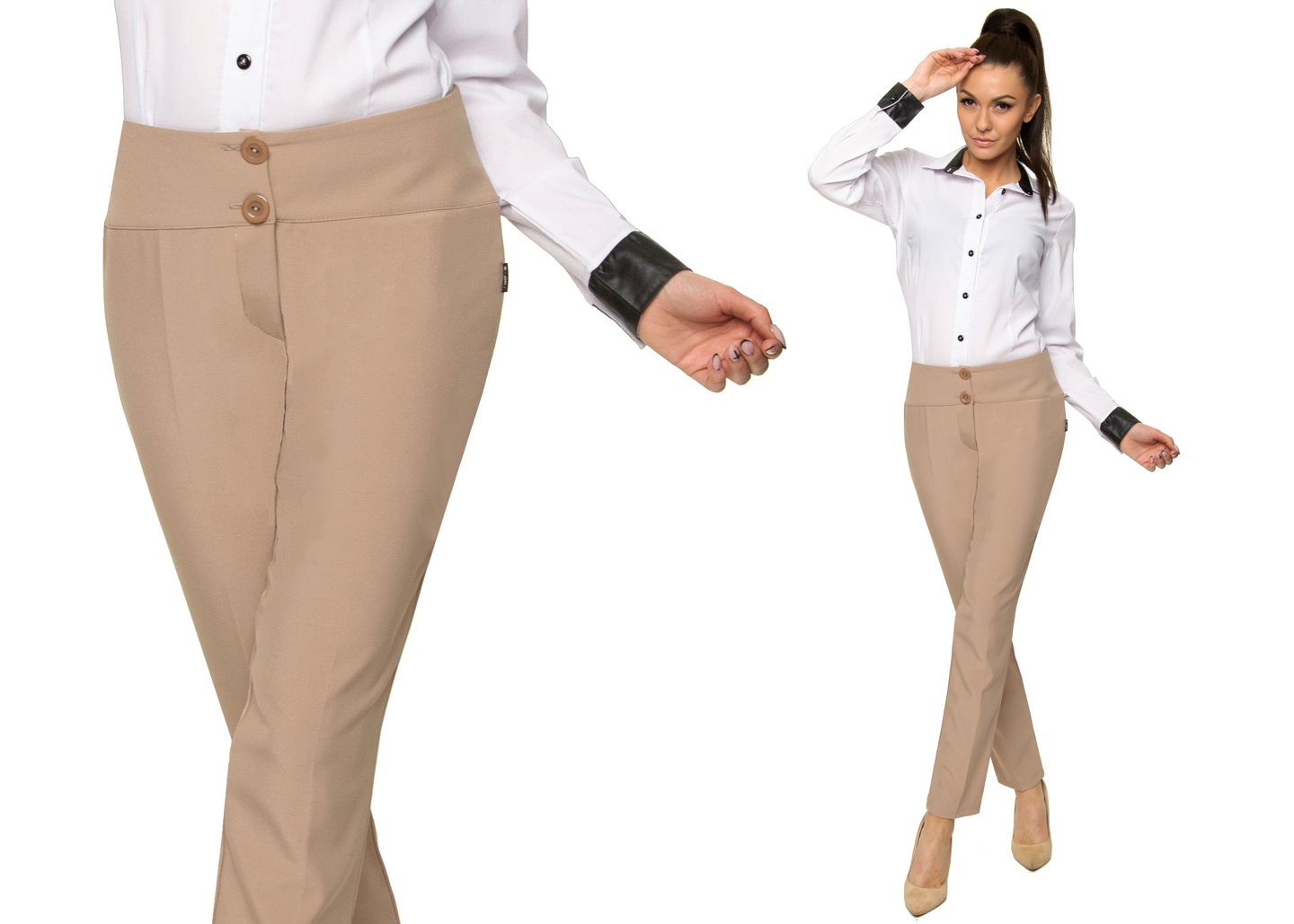 BIZNESOWE WYSZCZUPLAJĄCE SPODNIE RURKI Roz.48