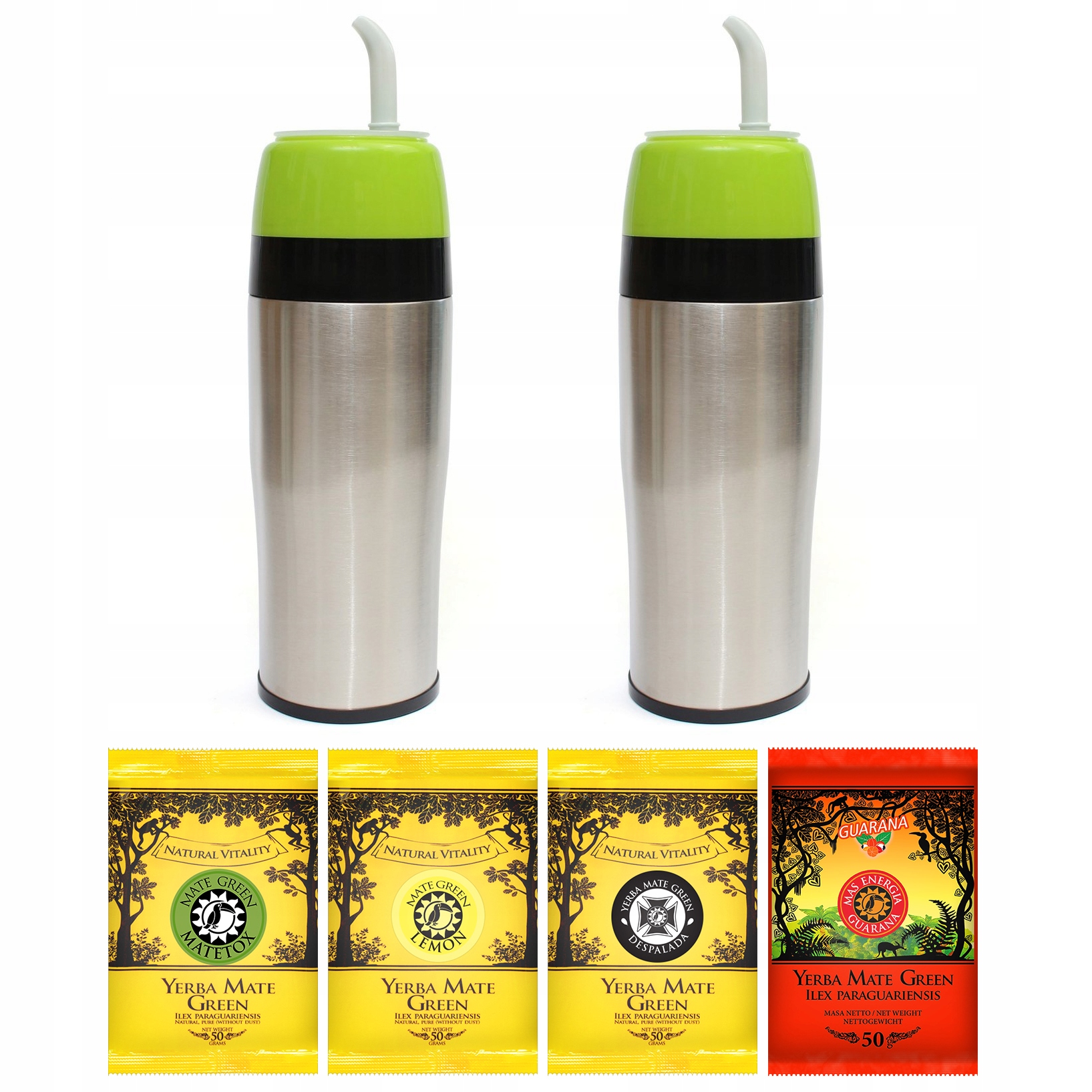 Levně Sada Yerba Mate Yerbomos pro dva 200 g Mate Green Guarana Lemon