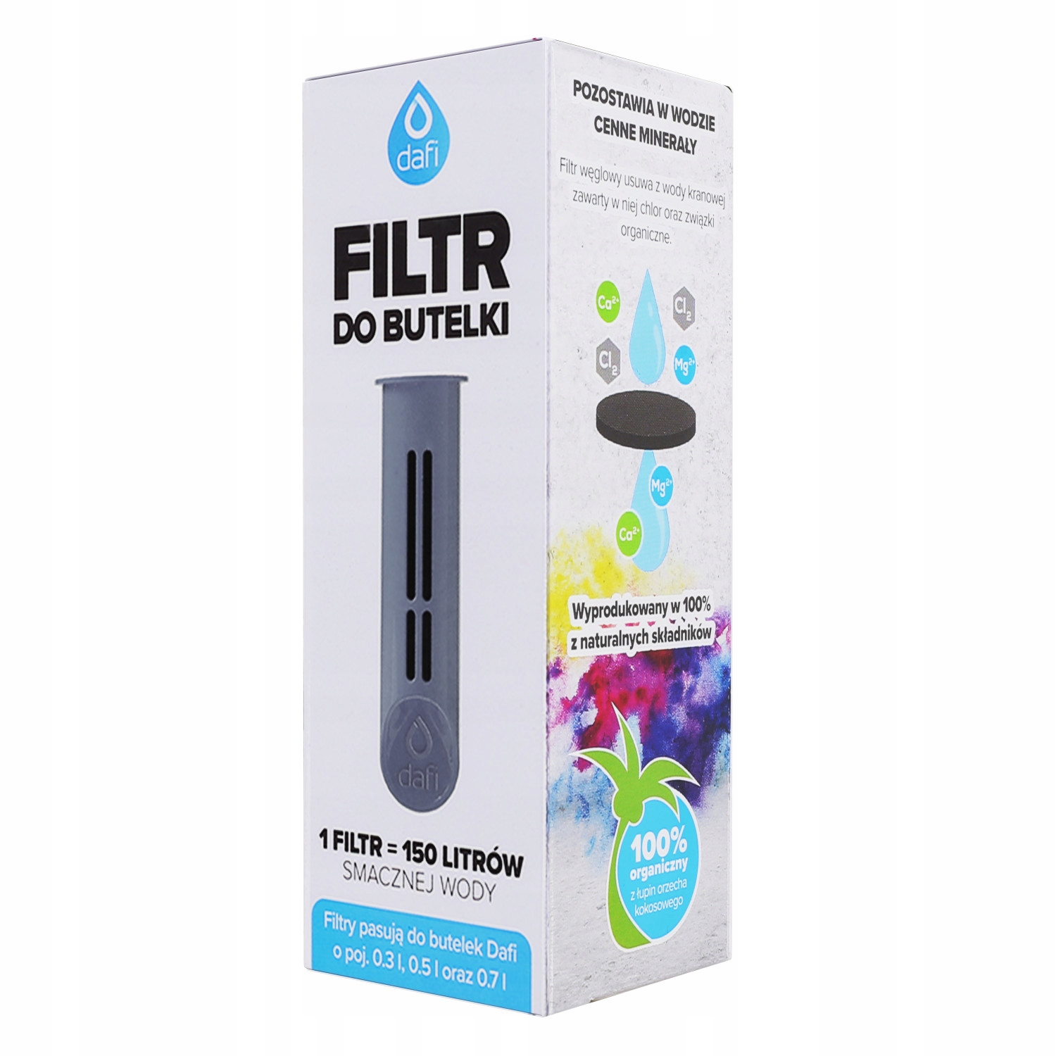 FILTR DO BUTELKI DAFI 1 SZT STALOWY SZARY Kolor dominujący czarny