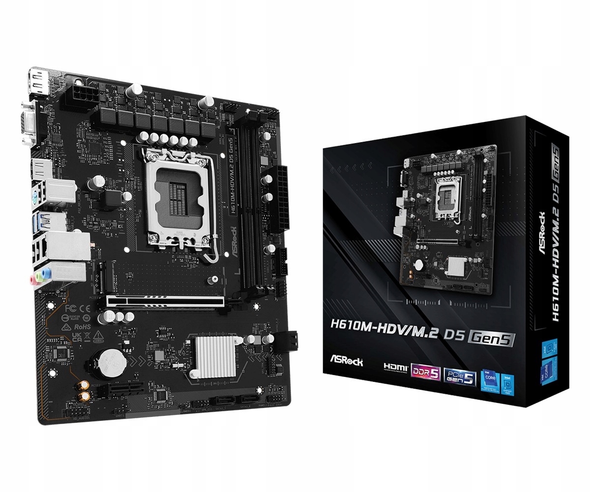 Asrock Základní deska H610M-HDV/M.2 D5 GEN5 s1700 2DDR5 Dp/hdmi mATX