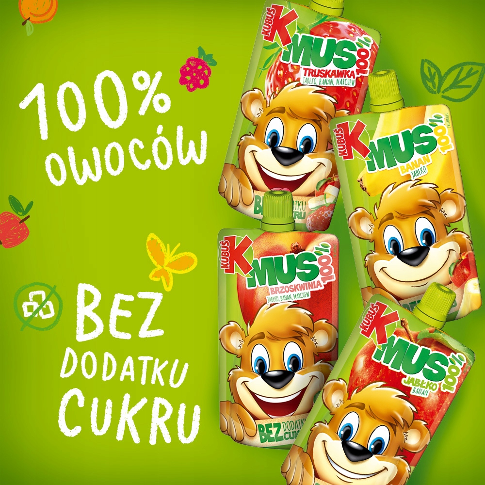 Kubuś Mus 100 % arbuz jabłko aronia 100g bez curku 10590599222 - Allegro.pl