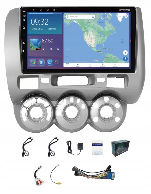 Gps Navigace Rádio Honda Jazz 2001-2008 Carplay Android Auto 4GB 64GB