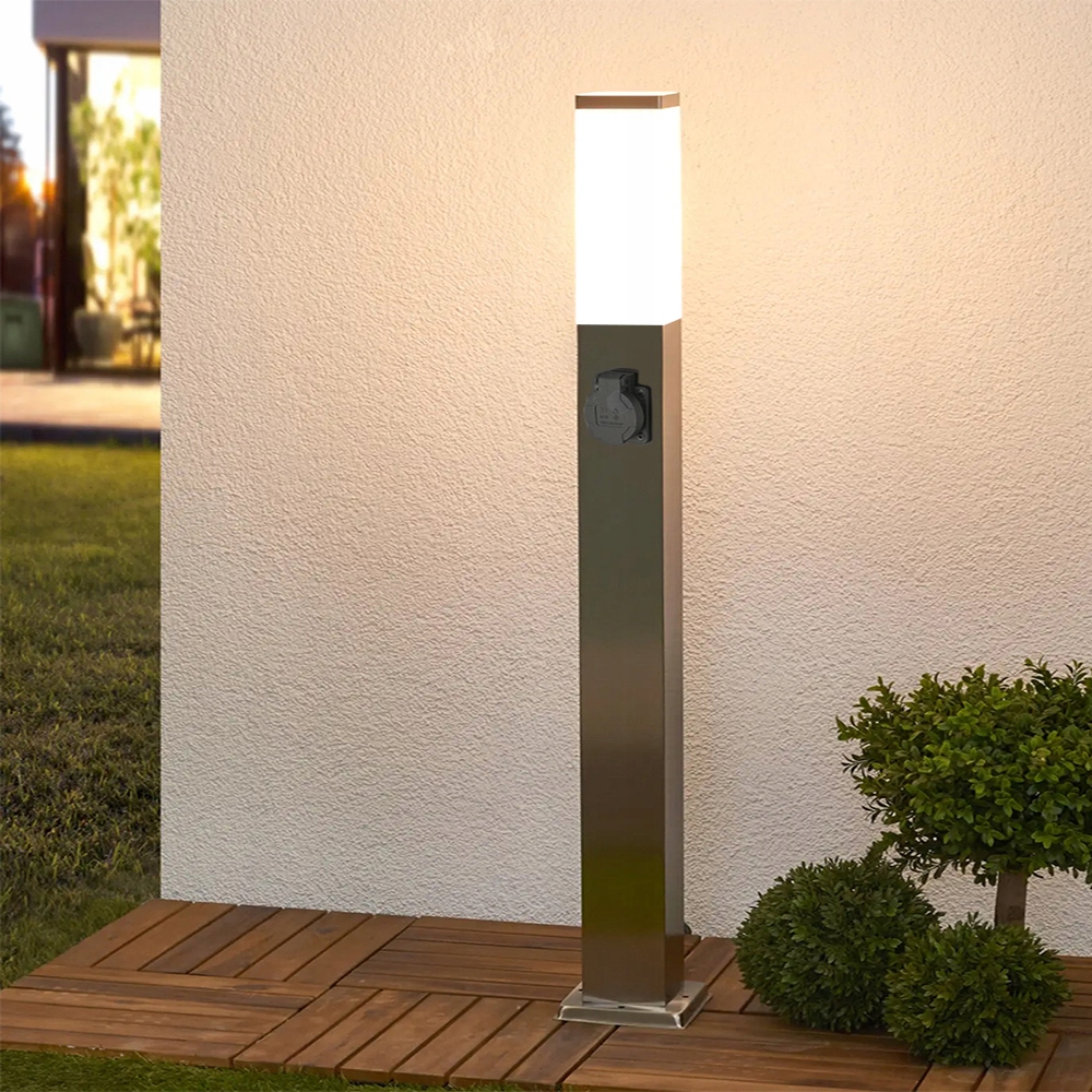 Lampa Ogrodowa słupek 65 cm E27 z gniazdem 230V Marka SuperLED