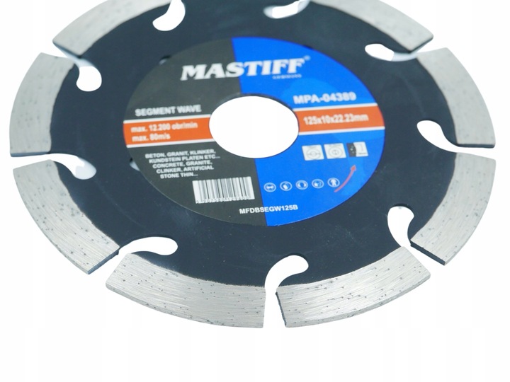 TARCZA WENTYLOWANA 125 DIAMENT SEGMENTOW DO BETONU Marka Mastiff