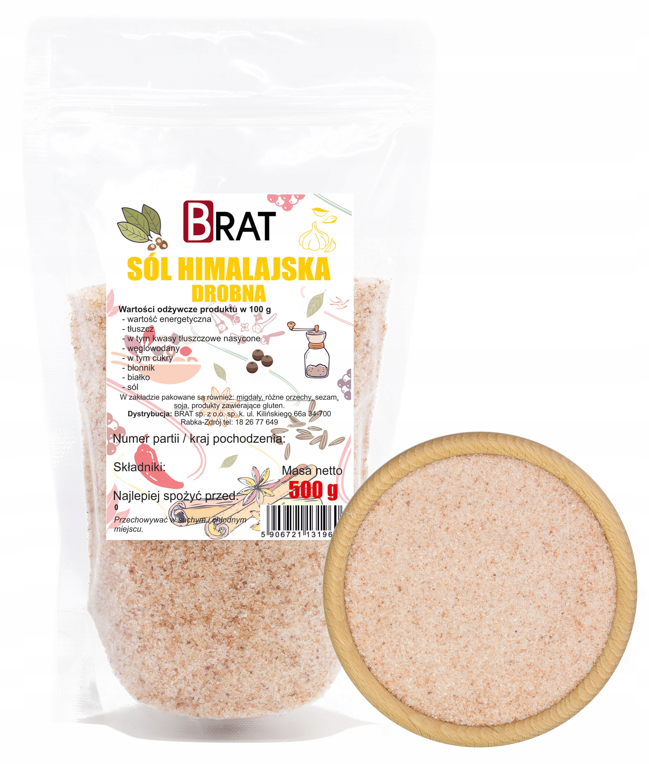 Sól HIMALAJSKA 500g RÓŻOWA drobna 84 PIERWIASTKI