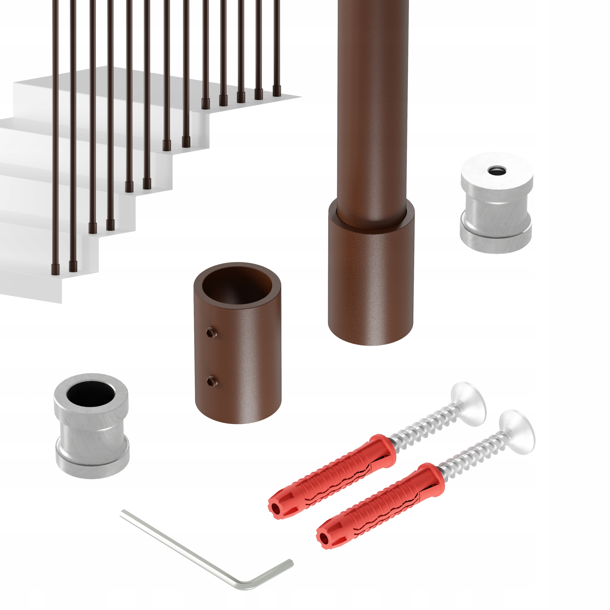 Zábradlí Na Schody Barierka Sloupek Bronzová fi 20 mm 400 CM Harfa Noa