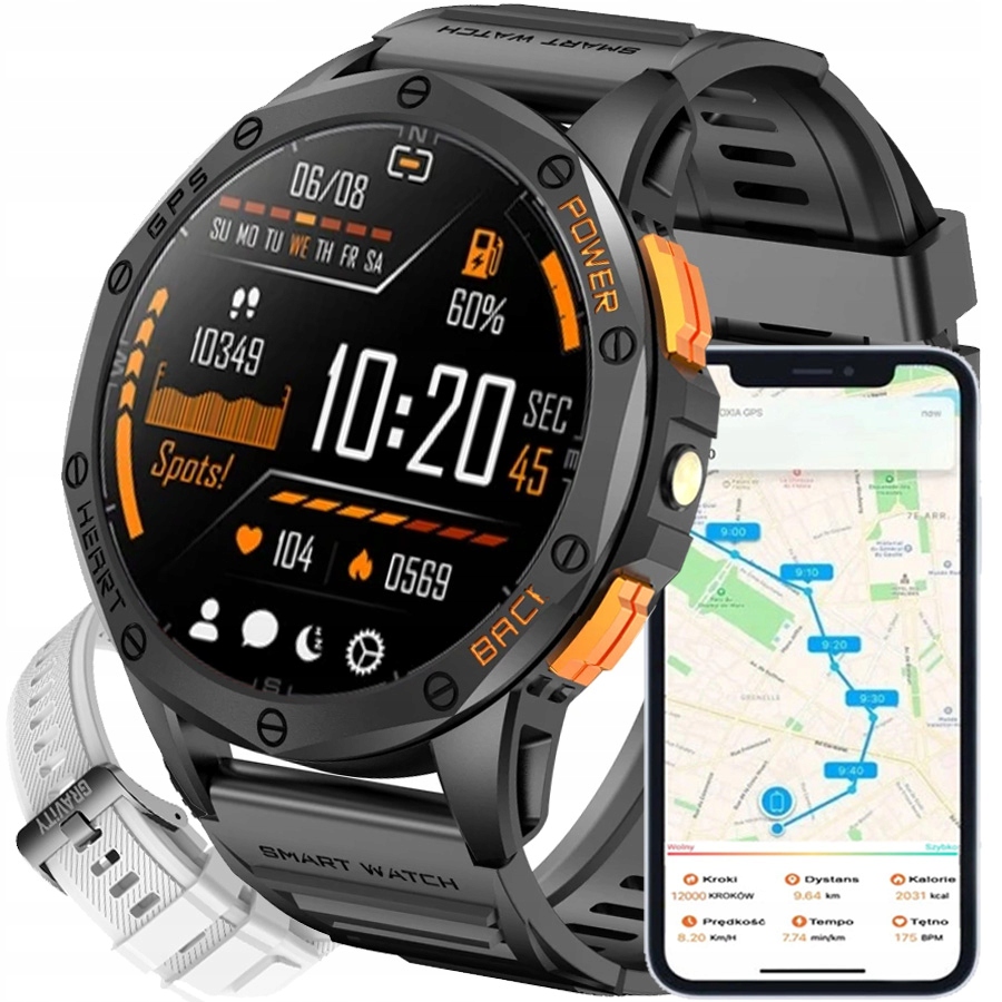 Pánské hodinky Chytré Hodinky Gravity Gps Hovory Barometr Kompas Always Display