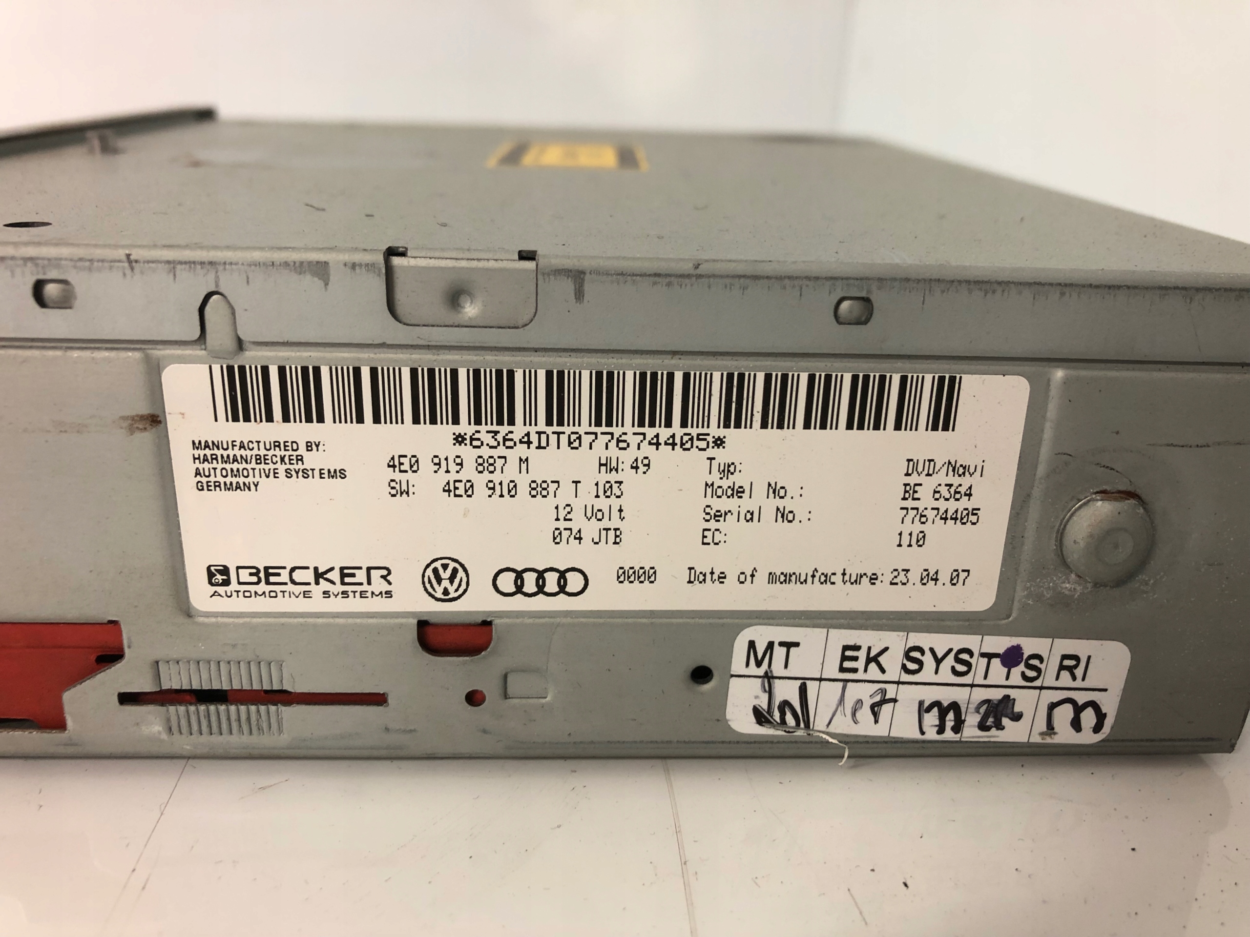 AUDI A6 C6 Lecteur Navigation 4E0919887M 4E0910887T