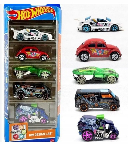 22 HOT WHEELS PIĘCIOPAK 5 AUT HW DESIGN LAB HLY72