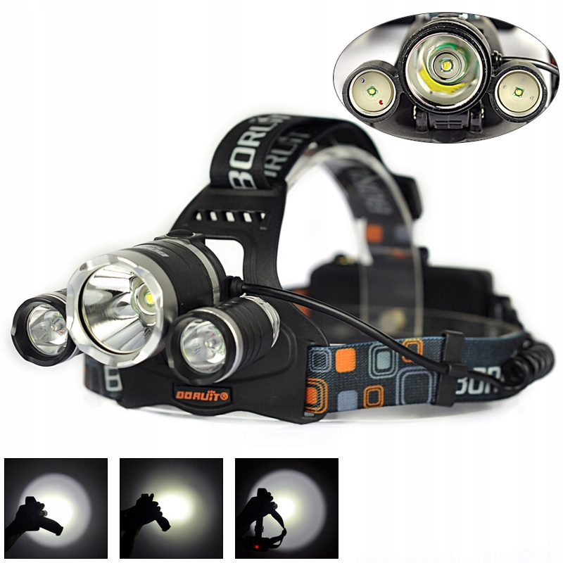 

Latarka Czołowa Led Cree 3 XML T6 Usb Mocna
