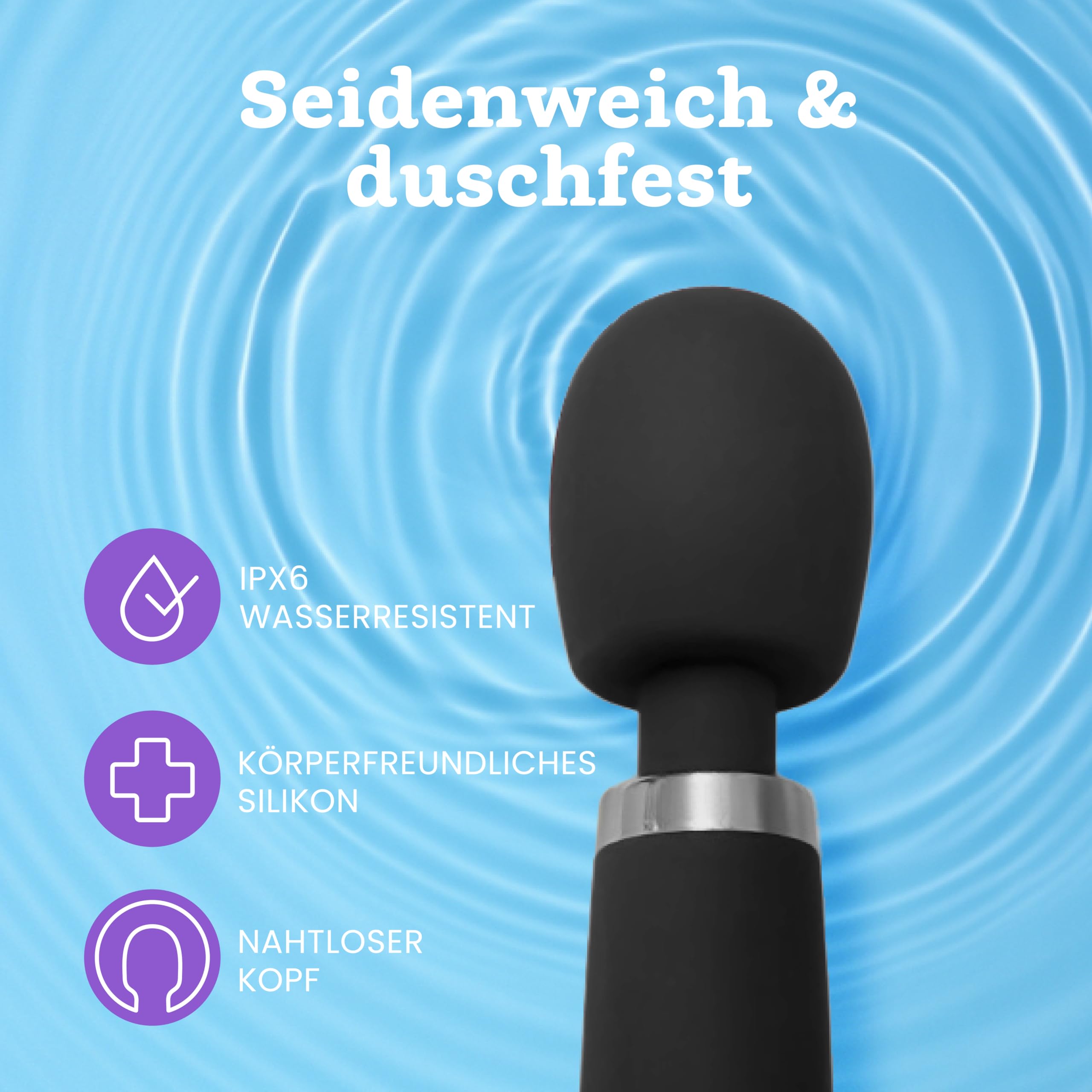 DELUXE Wibrator Wodoodporny Bezprzewodowy Silikonowy — miniatura 3