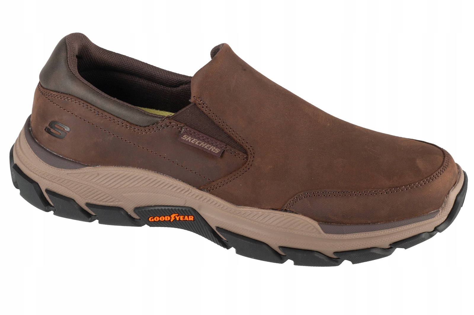 Skechers Respected Calum [42,5] Pánské kožené polobotky, hnědá barva