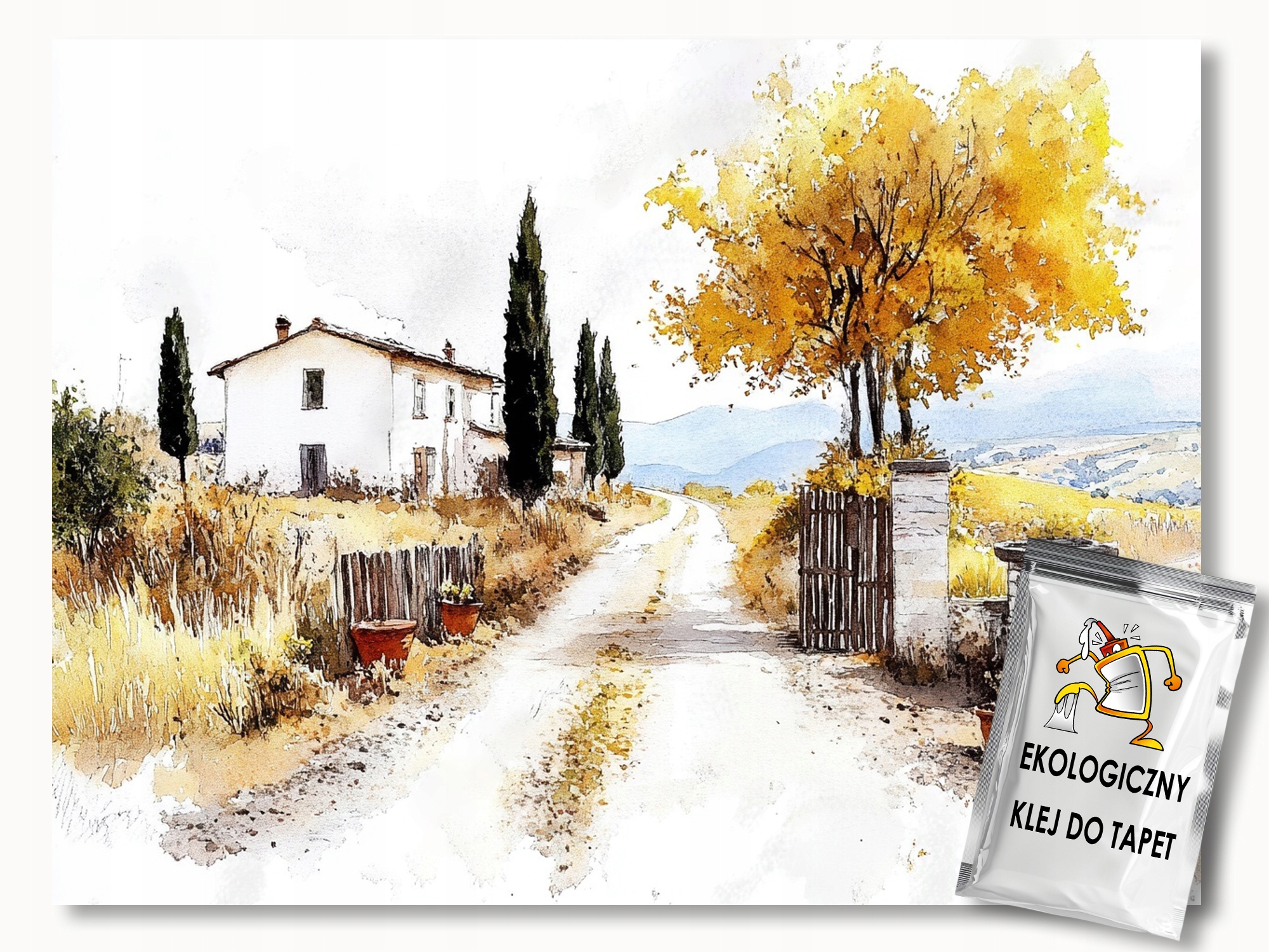 Fototapeta Flizelina Krajina Itálie Toskánsko Dům Hory Podzim 250x175 110g