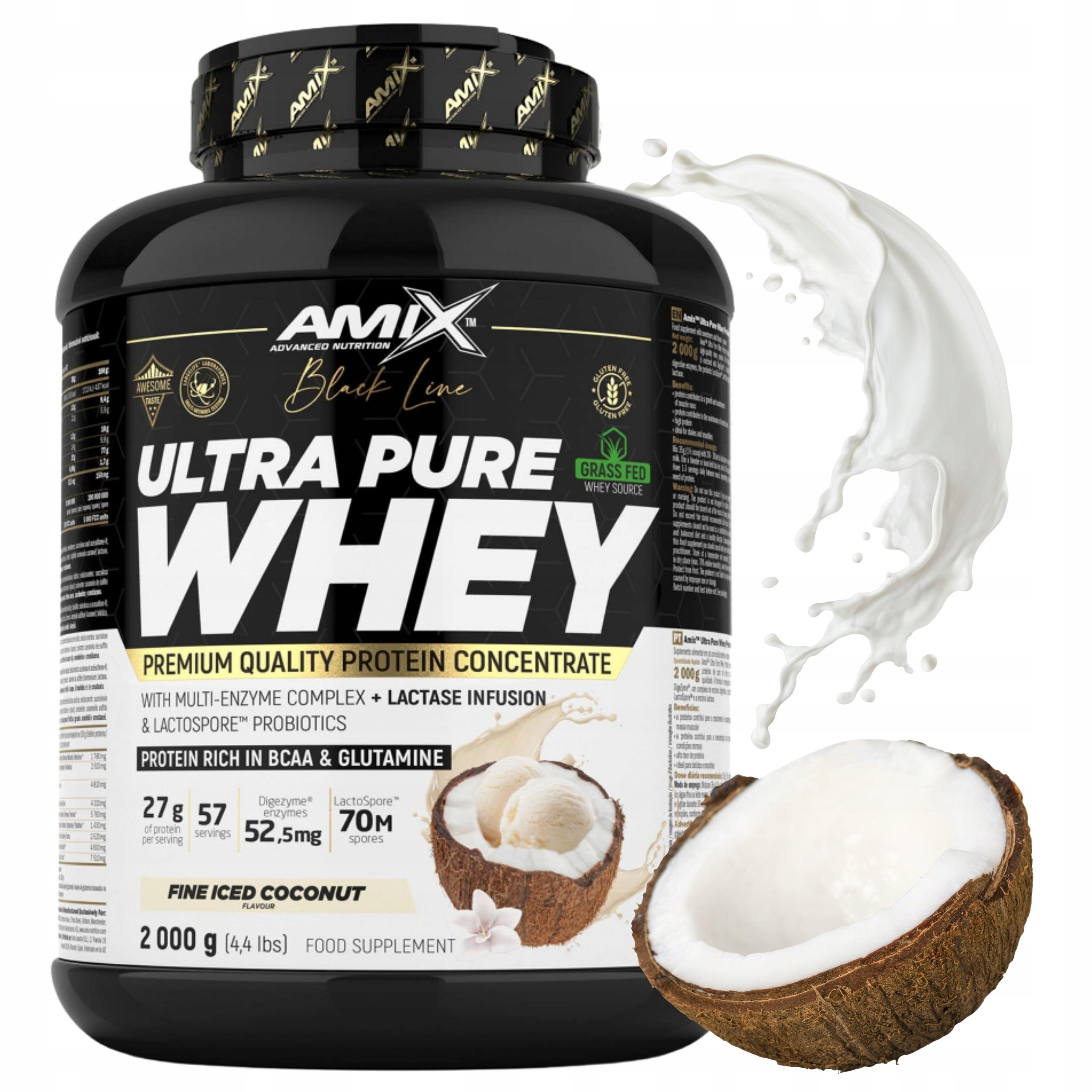 Syrovátkový Koncentrát Pure Whey Digezyme Kokosový protein 2000 g