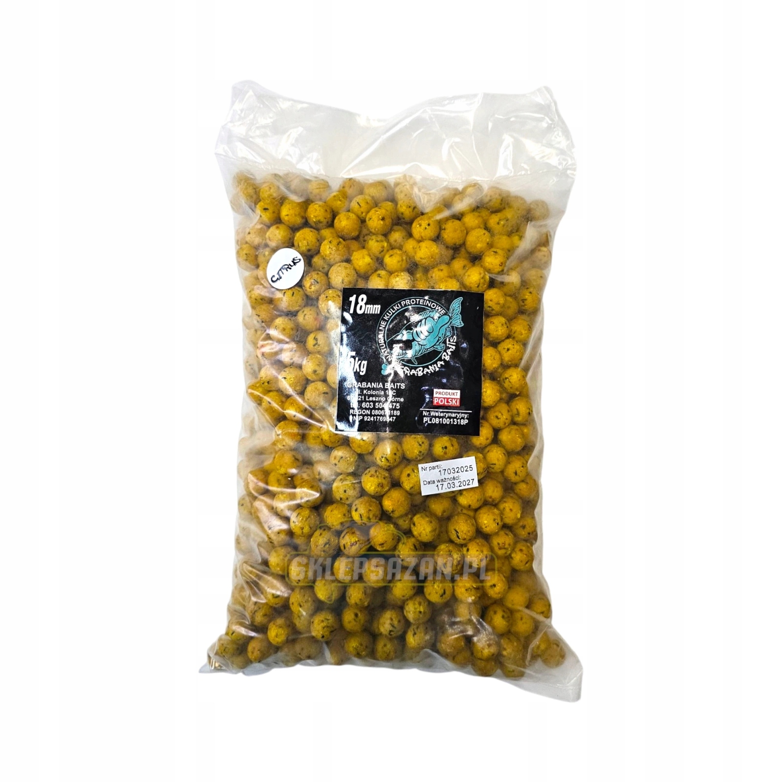Kulki proteinowe Grabania Baits 5kg 18mm Citrus