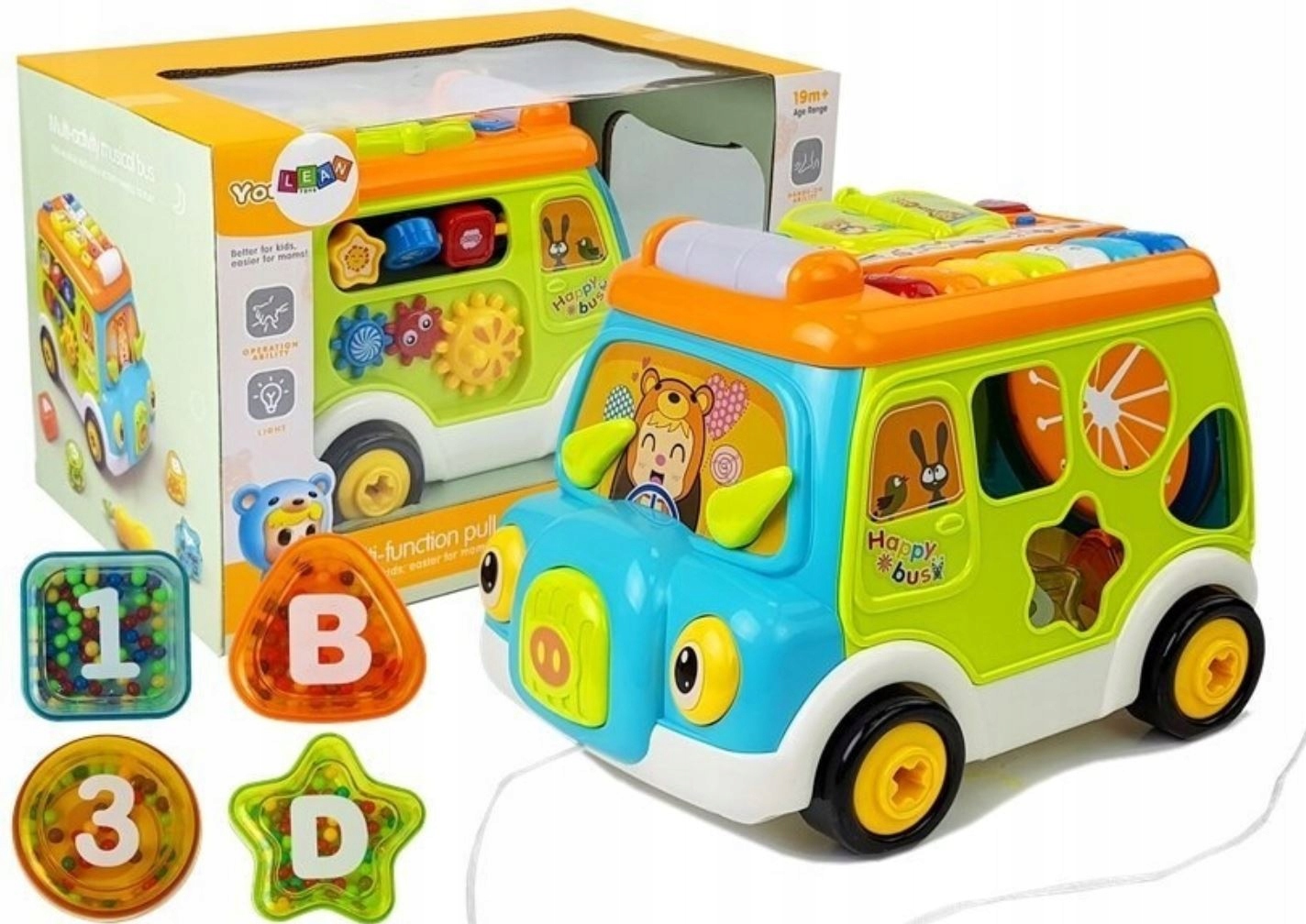 AUTOBUS INTERAKTYWNY KSIĄŻKA EDUKACYJNA ZABAWKA SZKOLNY