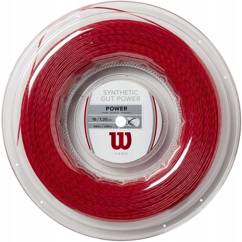Wilson Synthetic Gut Power – tenisový výplet 200 m, 1,30 mm (16G), červený