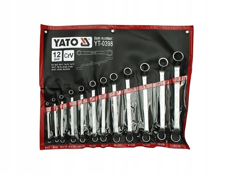 Zestaw kluczy oczkowych Yato YT-0398 6 32 mm odgięte (12 elementów)