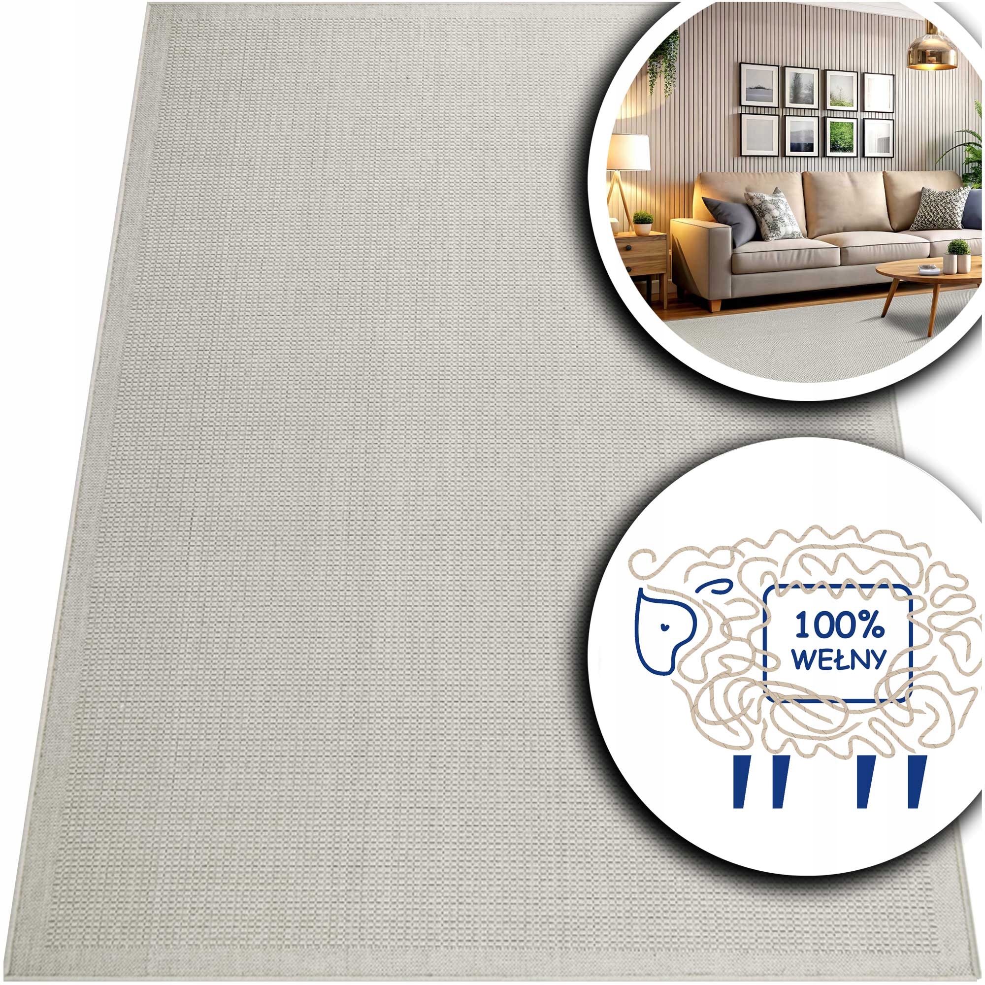 Koberec Vlněný Dune Boho Šedý Béžový Do Obývacího Pokoje Přírodní Elegance 80x150