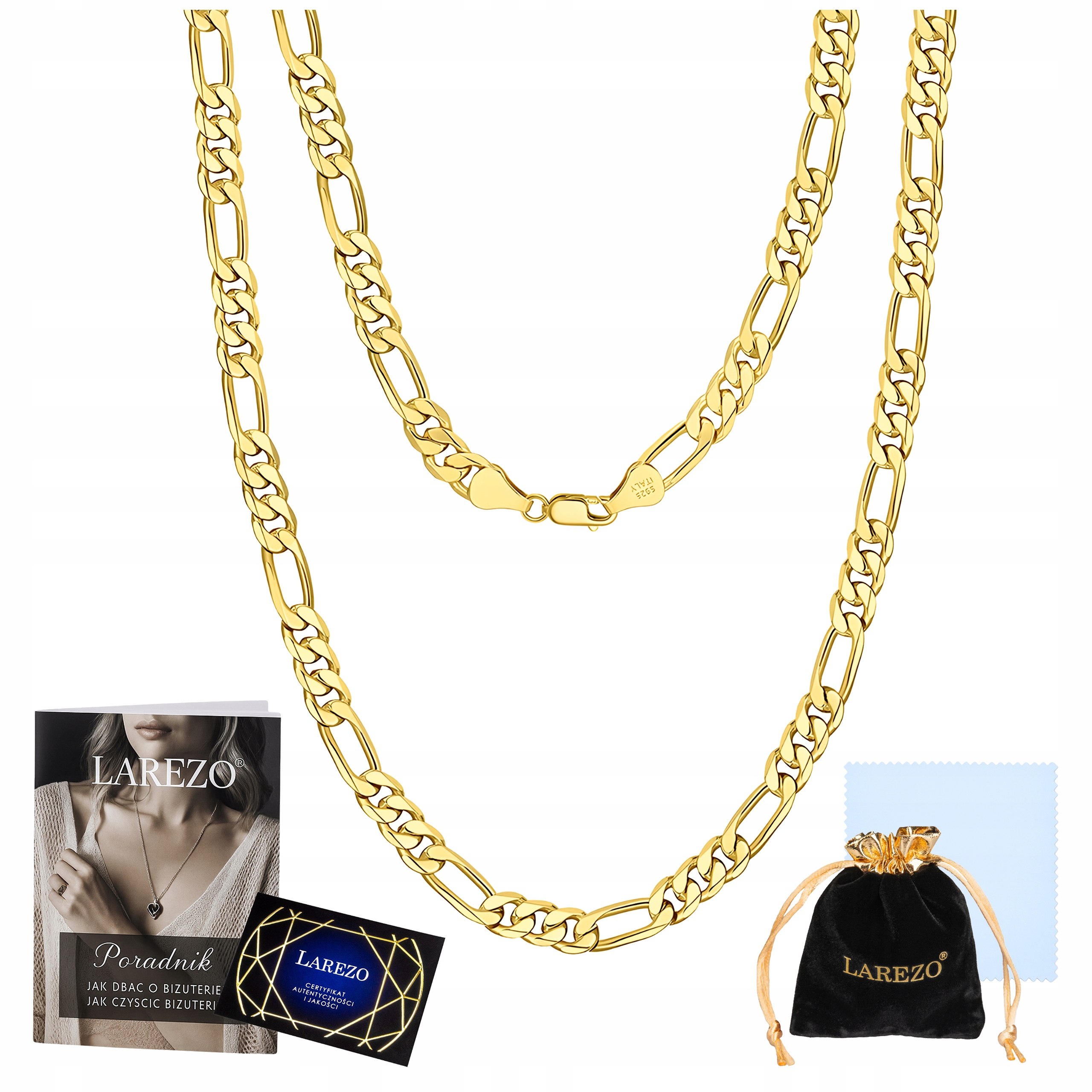 Zlatý Řetízek Pánský Figaro 60 cm Plný Kovaný Silný Italský 2 mm Stříbro 925