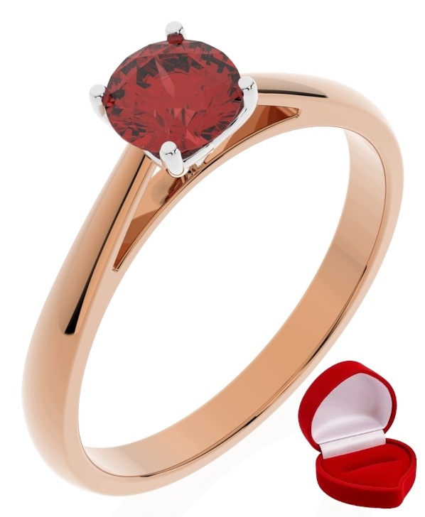 Zlatý Prstýnek 585 14k Rubín 0,50 ct Růžové Zlato R25
