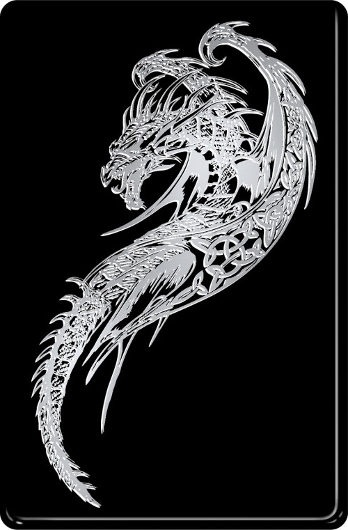 

Smok Naklejka Niklowana Żywica