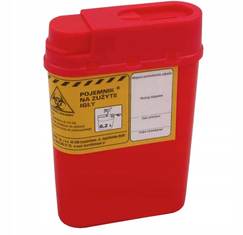 Pojemnik na zużyte igły 0,2 litra