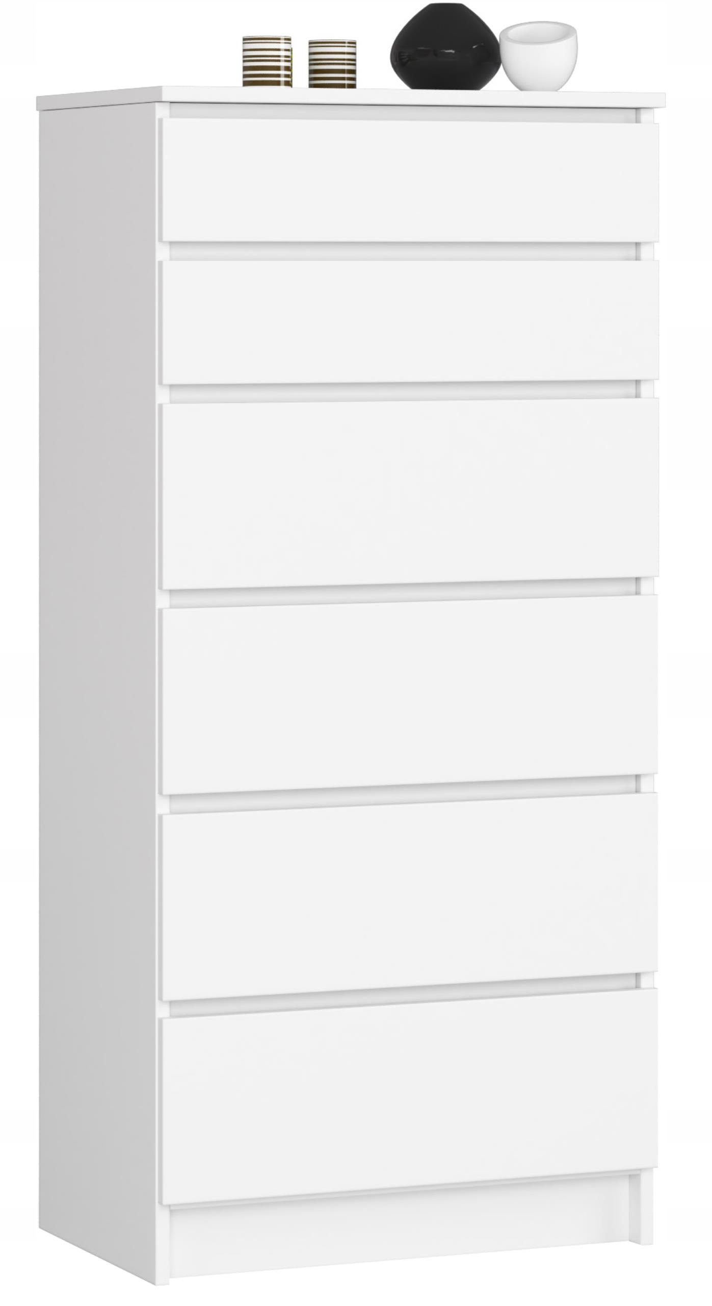 Komoda skrinka K60 so 6 zásuvkami biela Akd