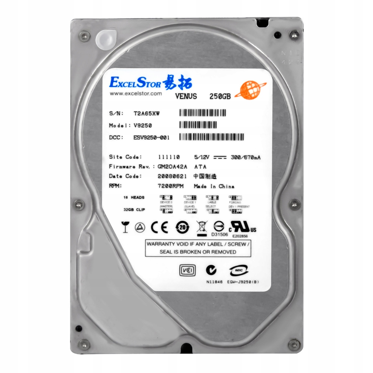 Excelstor Venus 250GB 7.2K Ata 3.5'' V9250