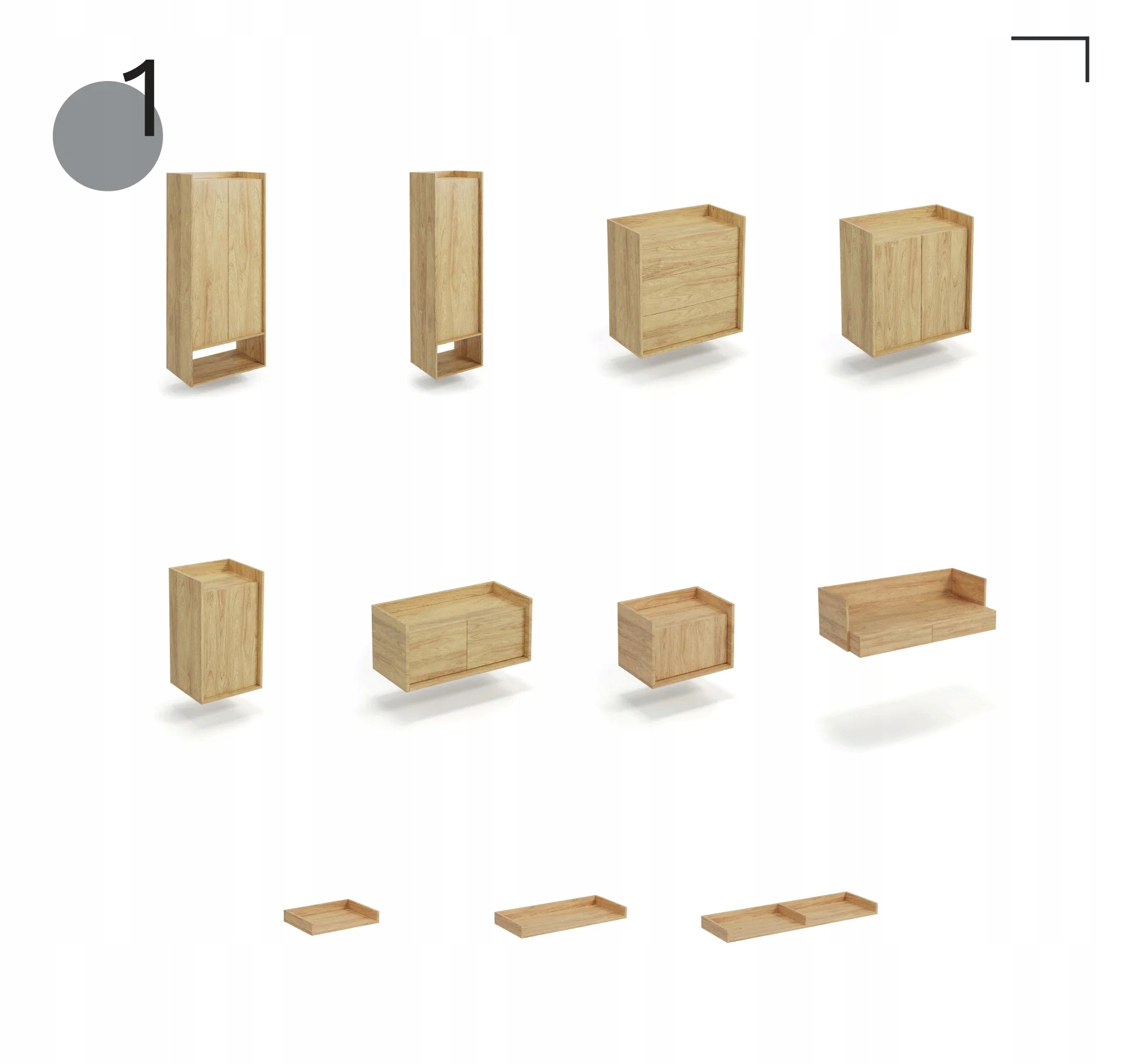 MOBIUS NIEBIESKA SZAFKA NISKA 1D Meble Modułowe Płeć chłopcy dziewczynki