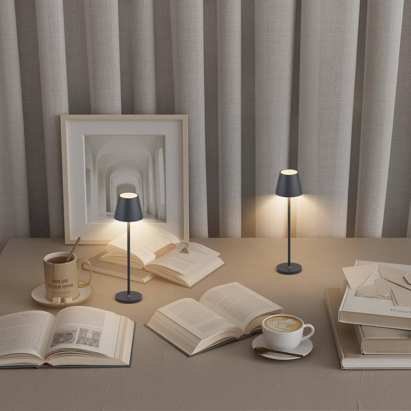 Lampa Stołowa LED Akumulatorowa Wodoodporna Mini USB 27.5cm IP54 K-BRIGHT — miniatura 4