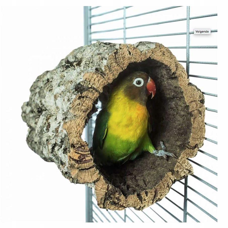 Přírodní žerď nebo jeskyně z kůry korkového dubu, velikost S – pro papoušky