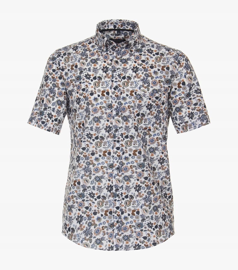 Velká pánská košile se lnem s květinami Casamoda