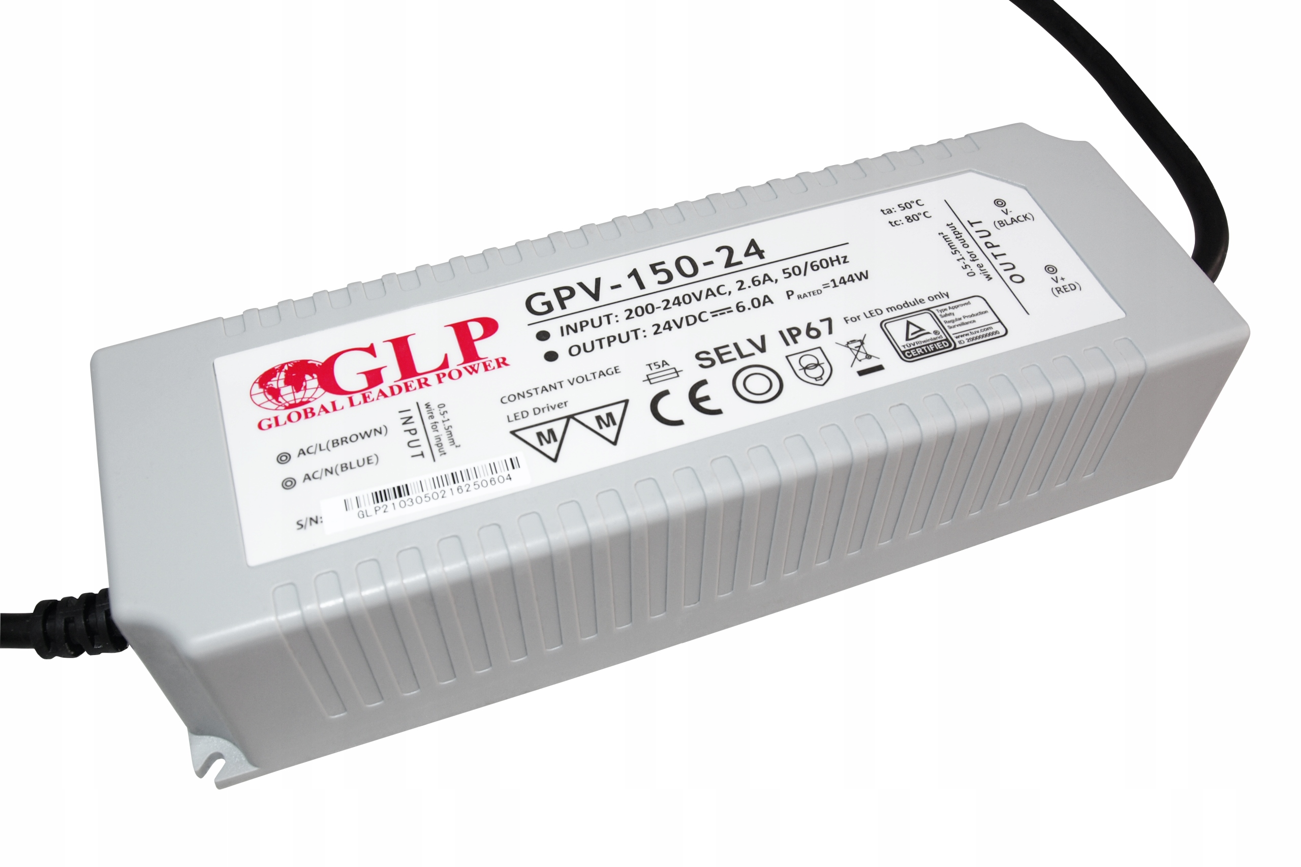 Led zdroj Glp GPV-150-24 6A IP67 24V pro Led