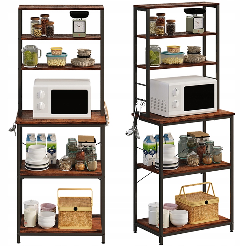 Multifunkční Kuchyňská Skříňka Vintage Bronz Loft 6 Polic 166 CM