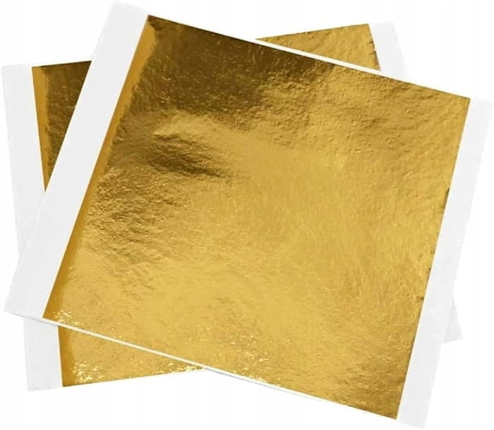 Levně Jedlé zlato v vločkách 8x8 cm 15 ks Modecor imitace dekorace na dort