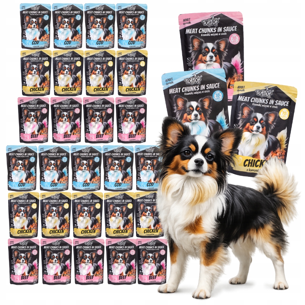 Morka Krmivo Pro Psa Tuf Tuf Sáček na kousky masa Mix Chutí 30x100g