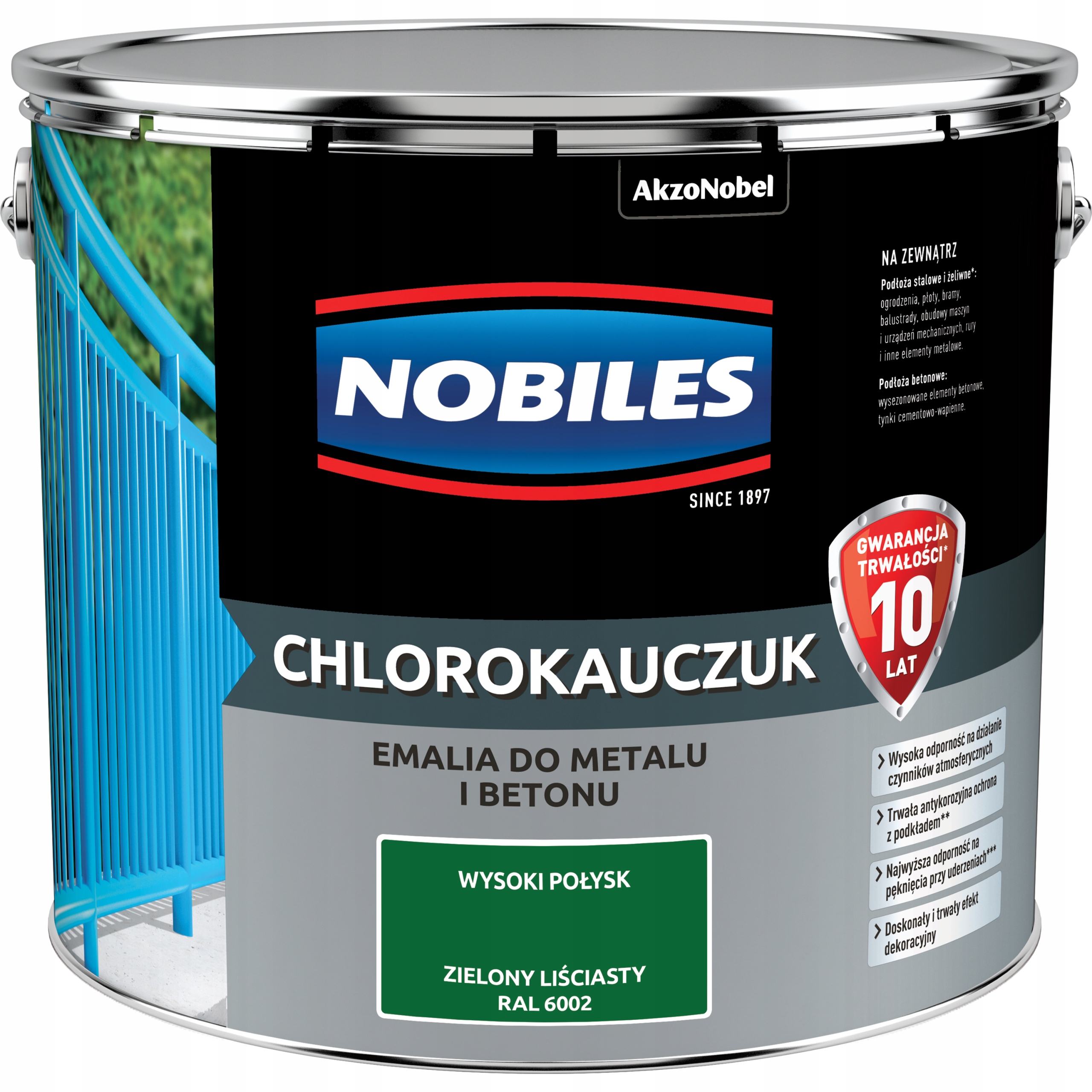 Farba Nobiles Chlorokauczuk zielony liściasty 10l