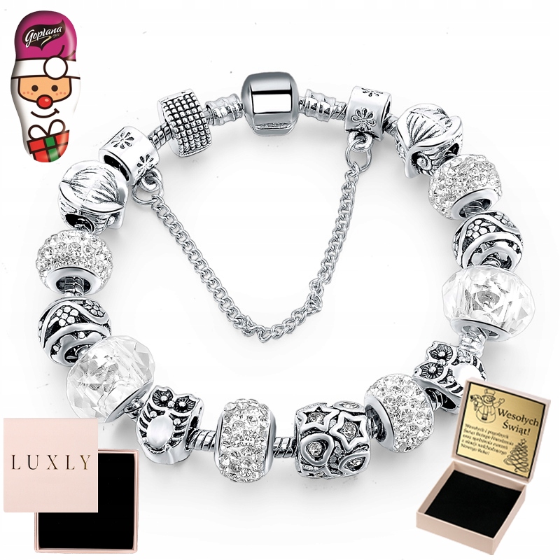 Bransoletka Damska Srebrna Modułowa Do Charms 925 Grawer Dla Kobiety