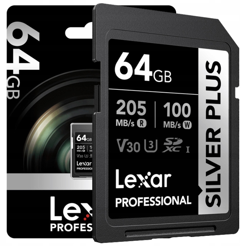 Lexar Karta Pamięci Sdxc 64GB Pamięć Professional Silver Plus Uhs-i U3 V30