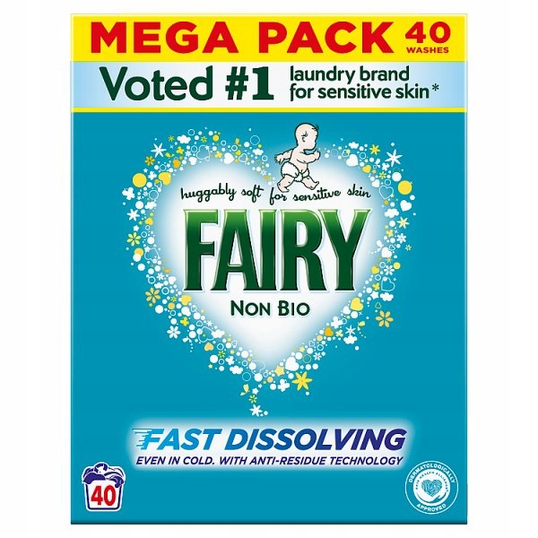 Prášek na praní Fairy Non Bio Washing Powder 2.2 kg, 40 praní