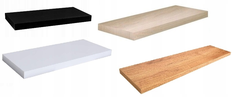 PÓŁKA ŚCIENNA WISZĄCA CZARNA 70CM REGAŁ MONTAŻ Głębokość mebla 15 cm
