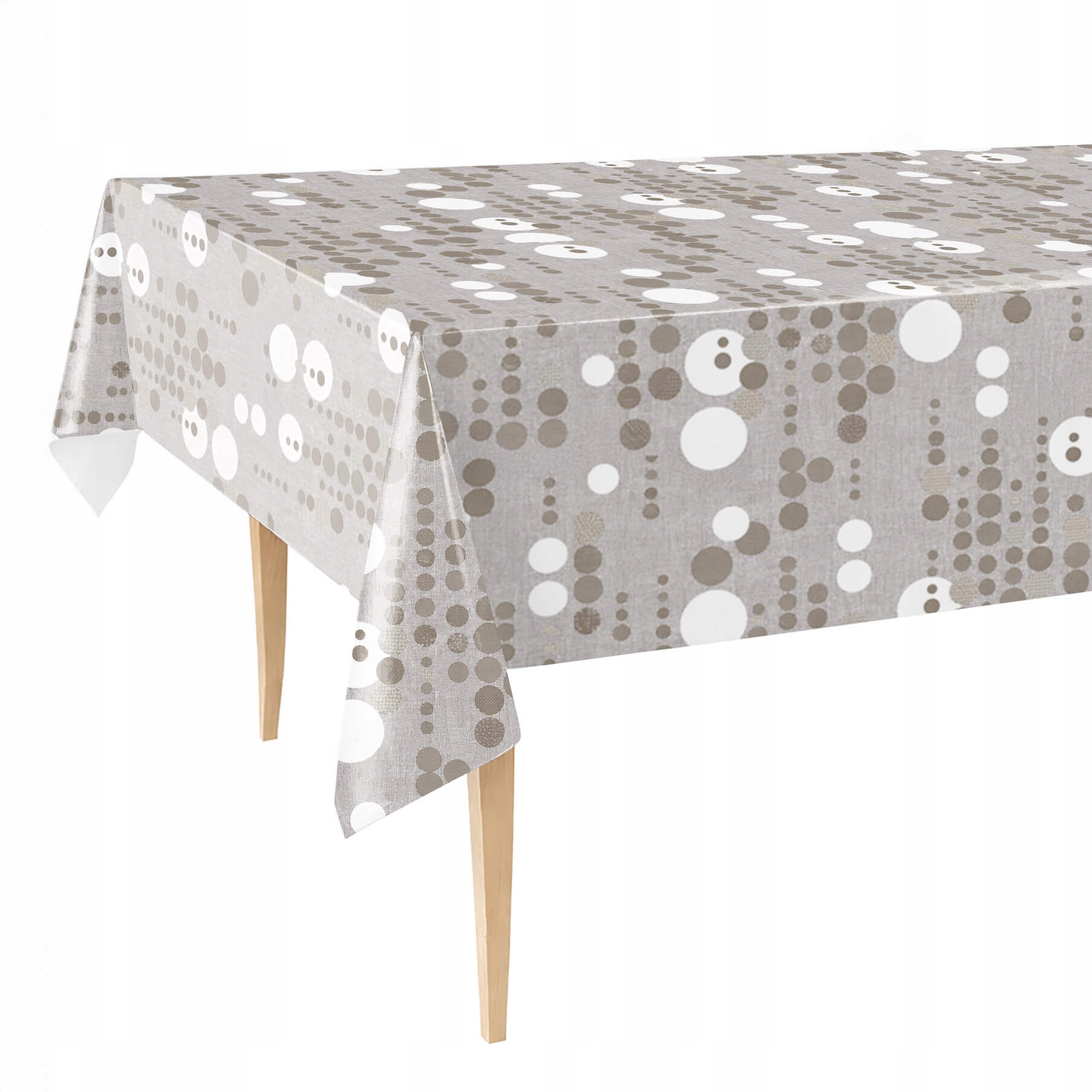 Cerata Tlustý Ubrus 140x450 Šedý s puntíky Omyvatelný Skvrnitý Pvc