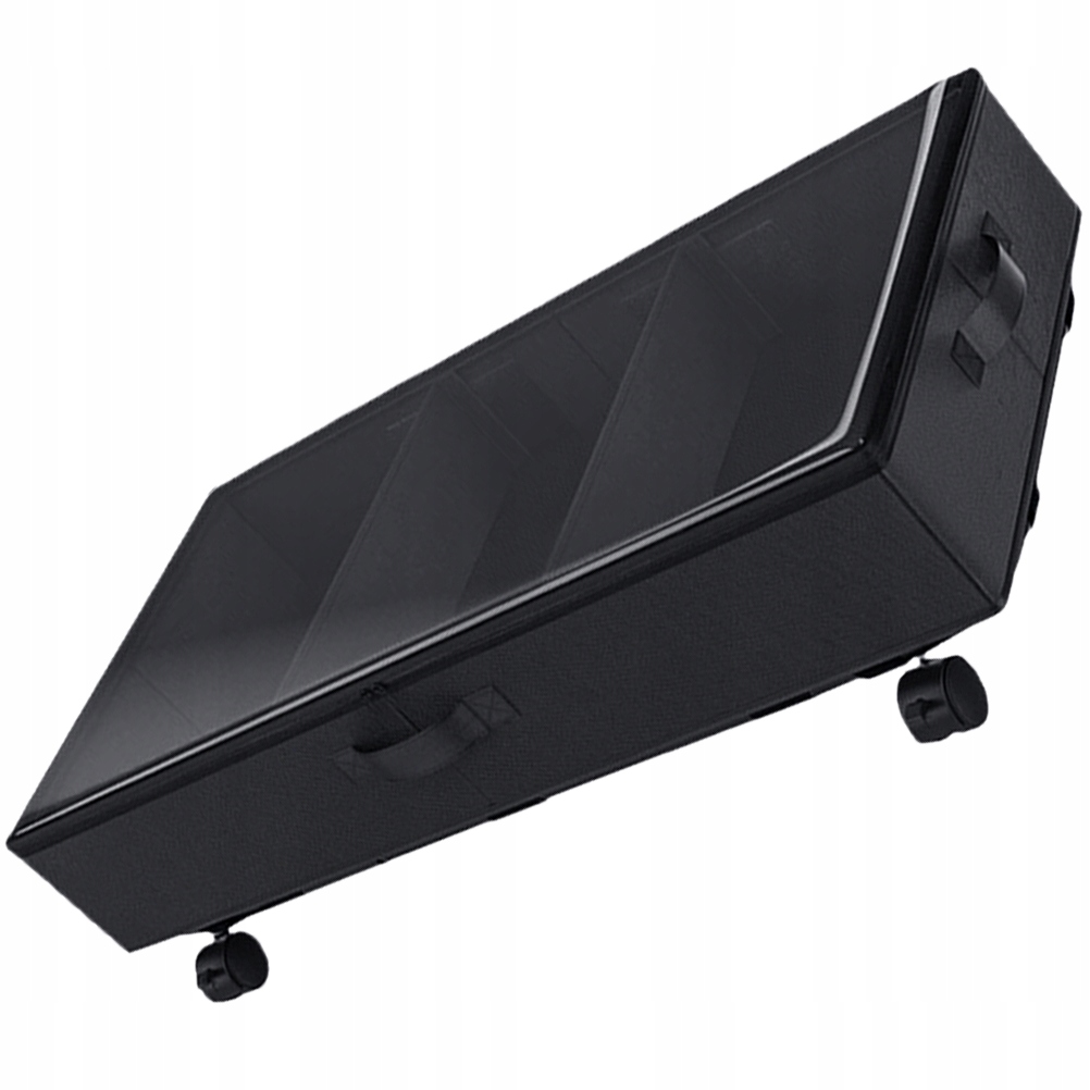 Organizer pod łóżko przegrody kółka zamykany 78x42x15cm czarny 2szt (215)