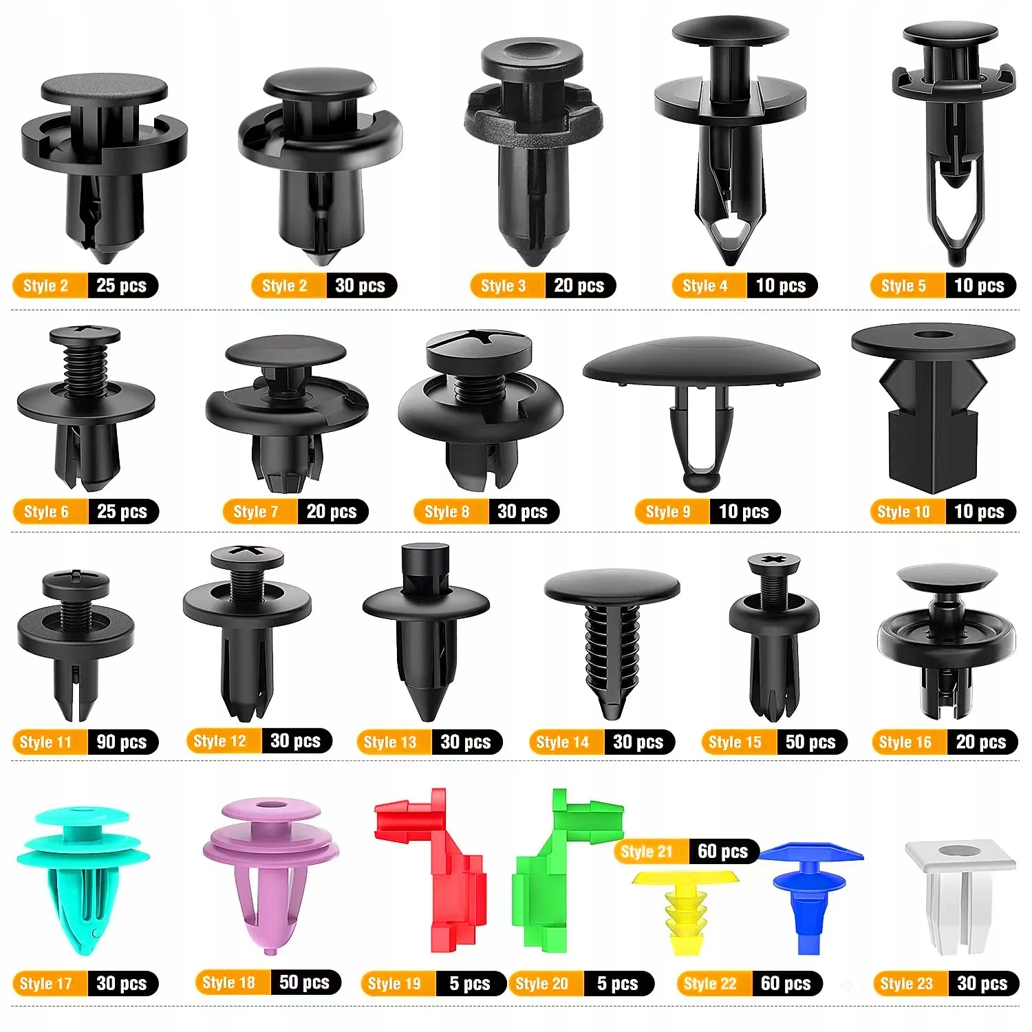 SPINKI KOŁKI KLIPSY SAMOCHODOWE DO TAPICERKI AUTA 725 EL ZESTAW ŚCIĄGACZ Producent części Inny