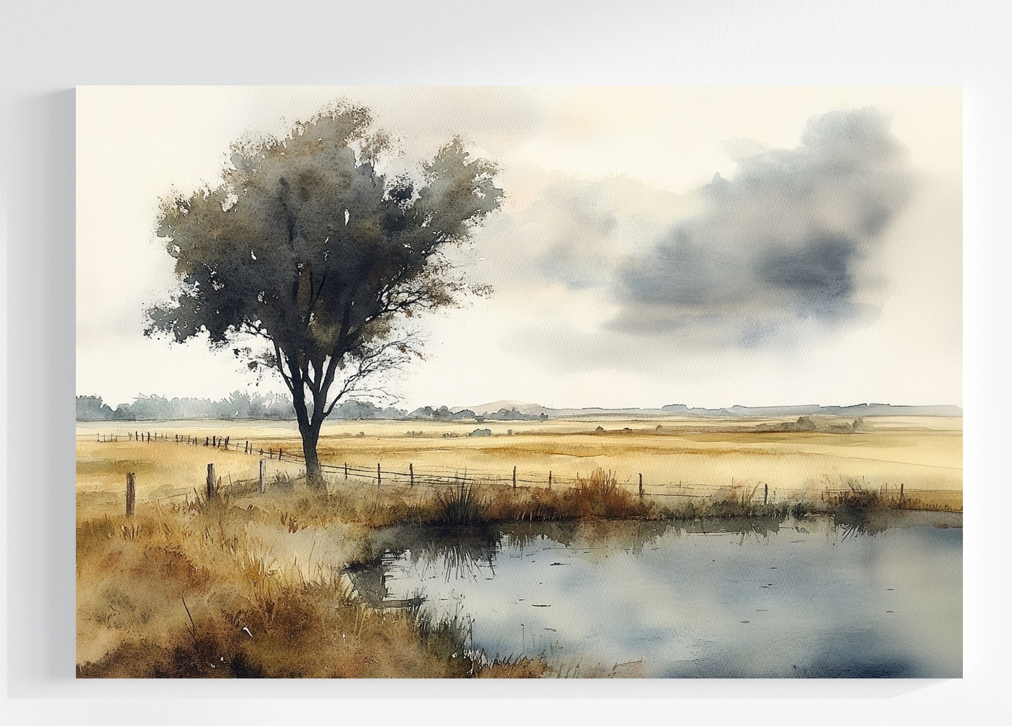 Obraz Na Plátně Canvas Krajina Venkov Obec Rovina Pole Vrba 120x80